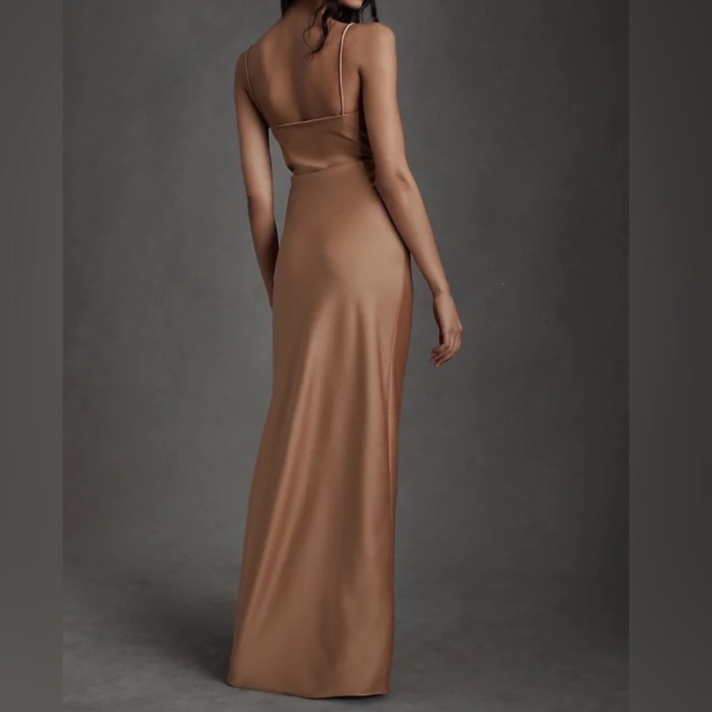 BHLDN Champagne Rose Nude Silk Gown / Bridesmaids Dress